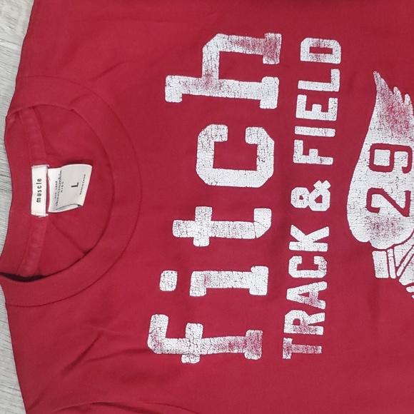 Abercrombie and Fitch Red Track Tshirt sz Large - Picture 2 of 3